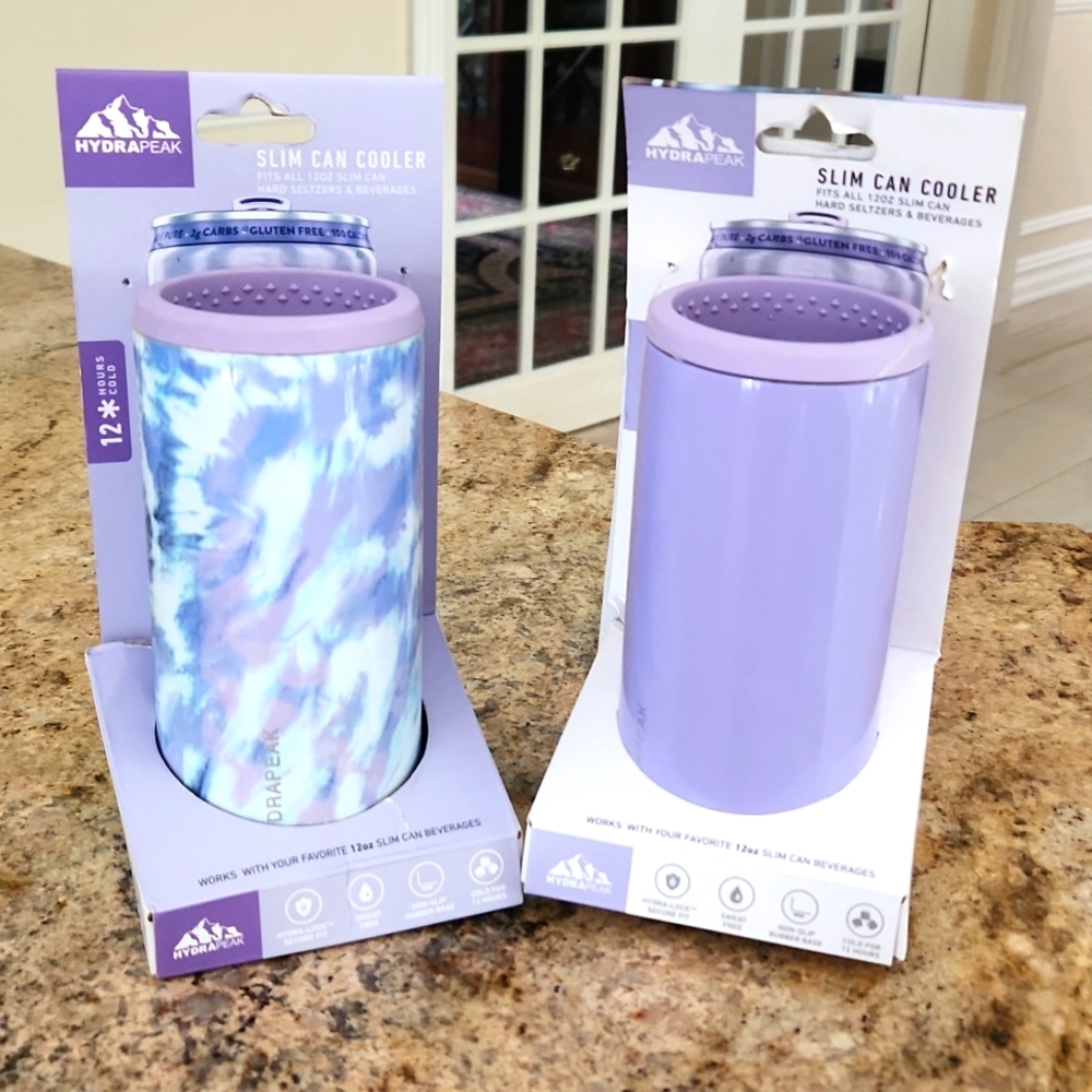 Set of 2 HydraPeak Slim Can Coolers.